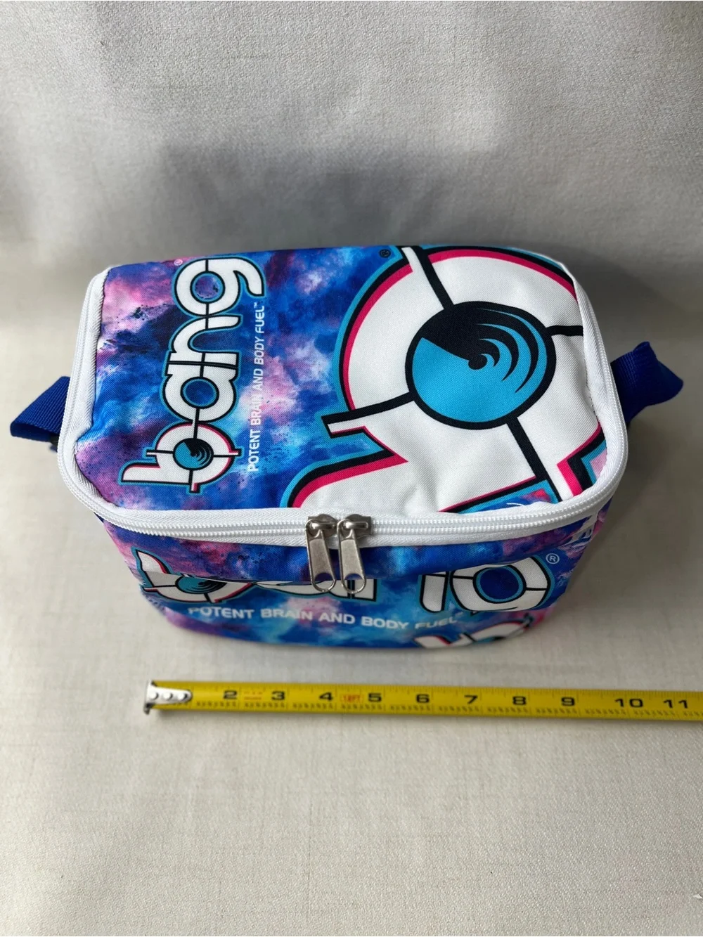Bang Energy Galaxy Print Insulated Lunch Bag Cooler Blue Pink